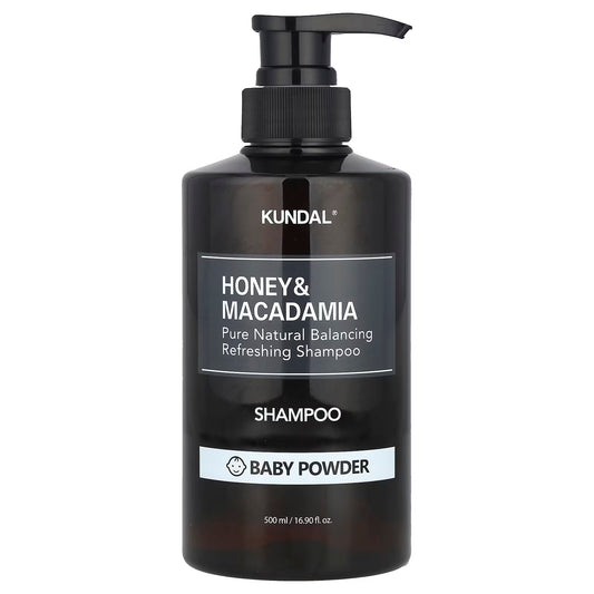 KUNDAL Honey & Macadamia Nature Shampoo & Treatment – Baby Powder – 500 ml c/u